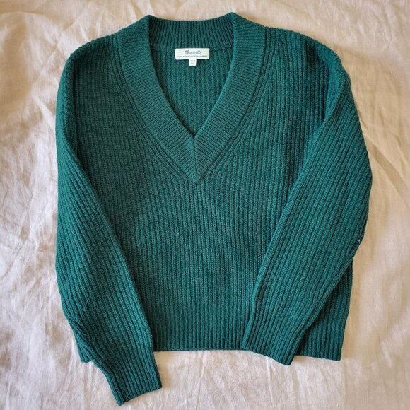 Madewell (Re)sourced Cashmere V-Neck Pullover Sweater - Picture 1 of 7